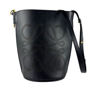 Loewe Gate Bucket Shoulder Bag Leather Black